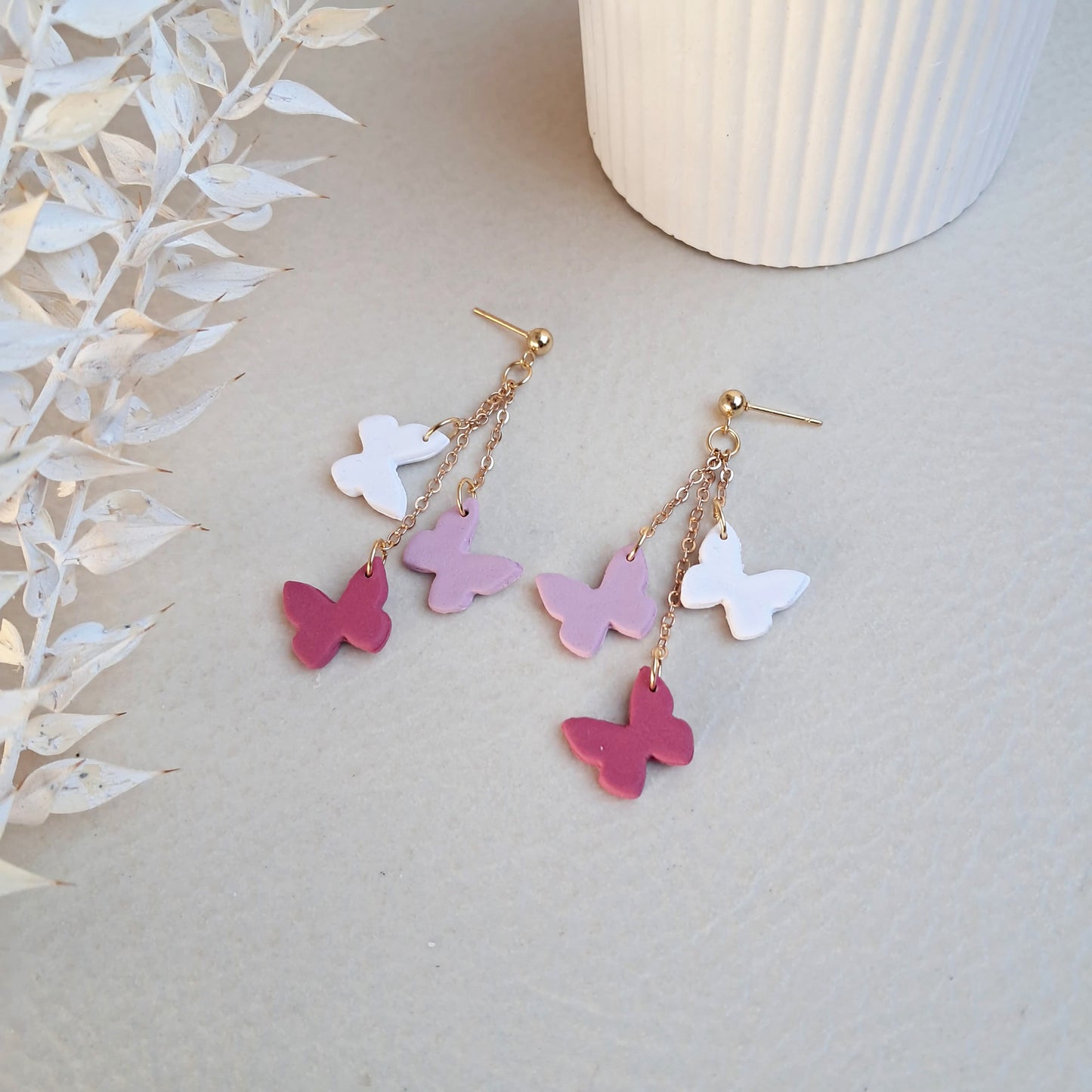 Pink Dangle Butterflies