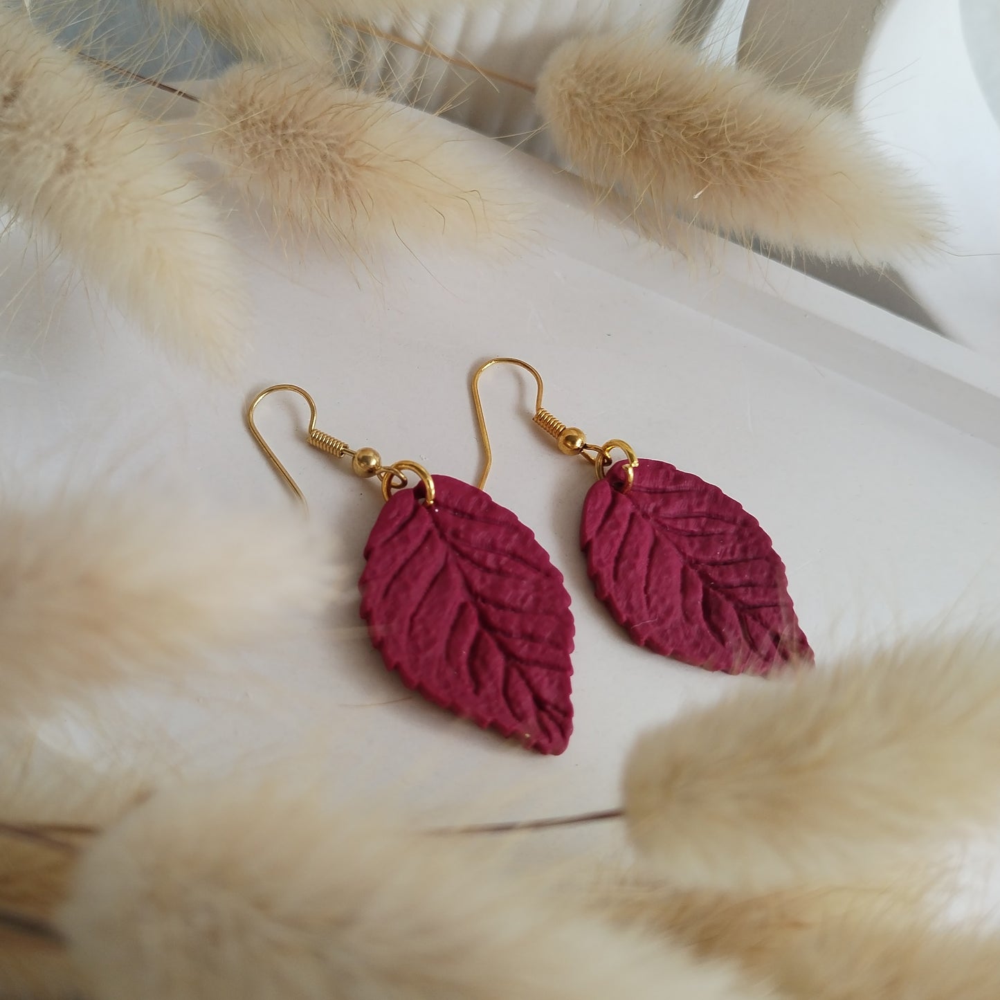 Simple Leaf Clay Earring