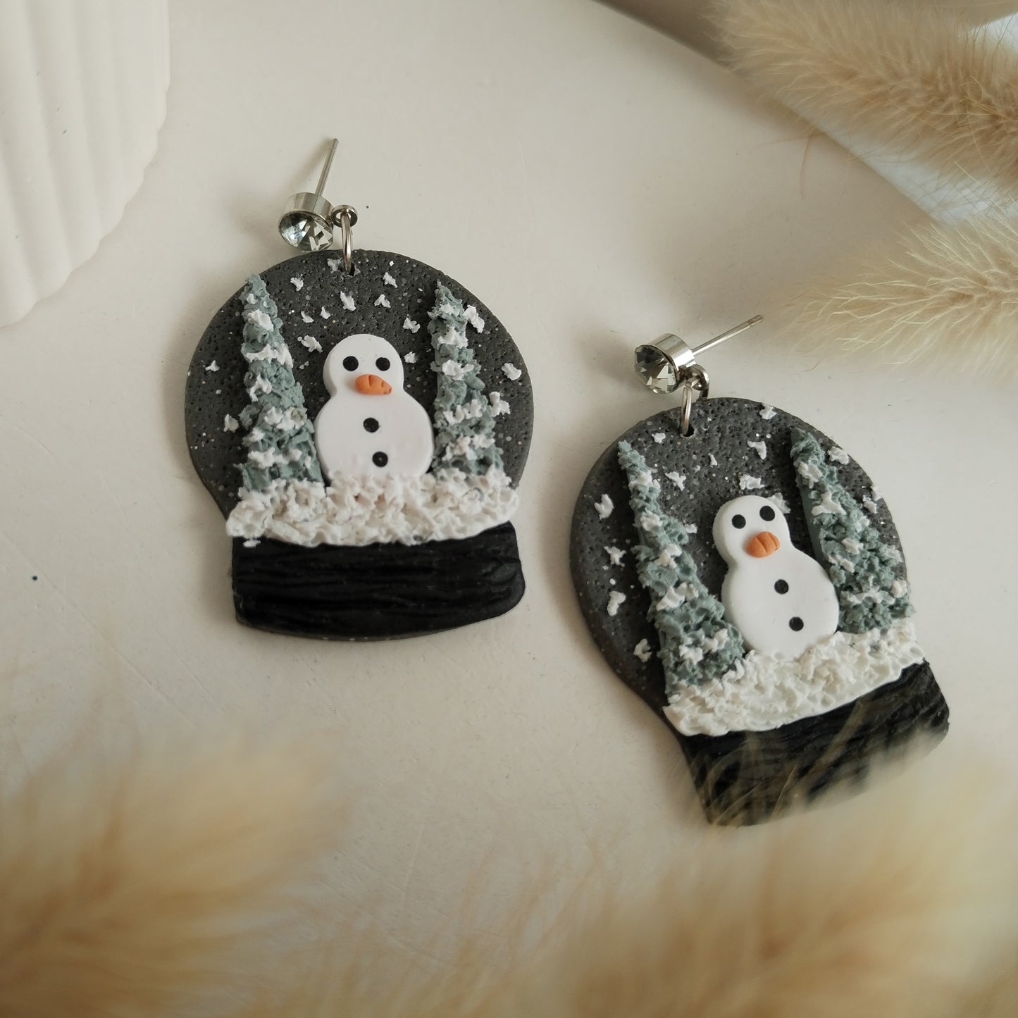 Christmas Collection - Snow Globe Clay Earring