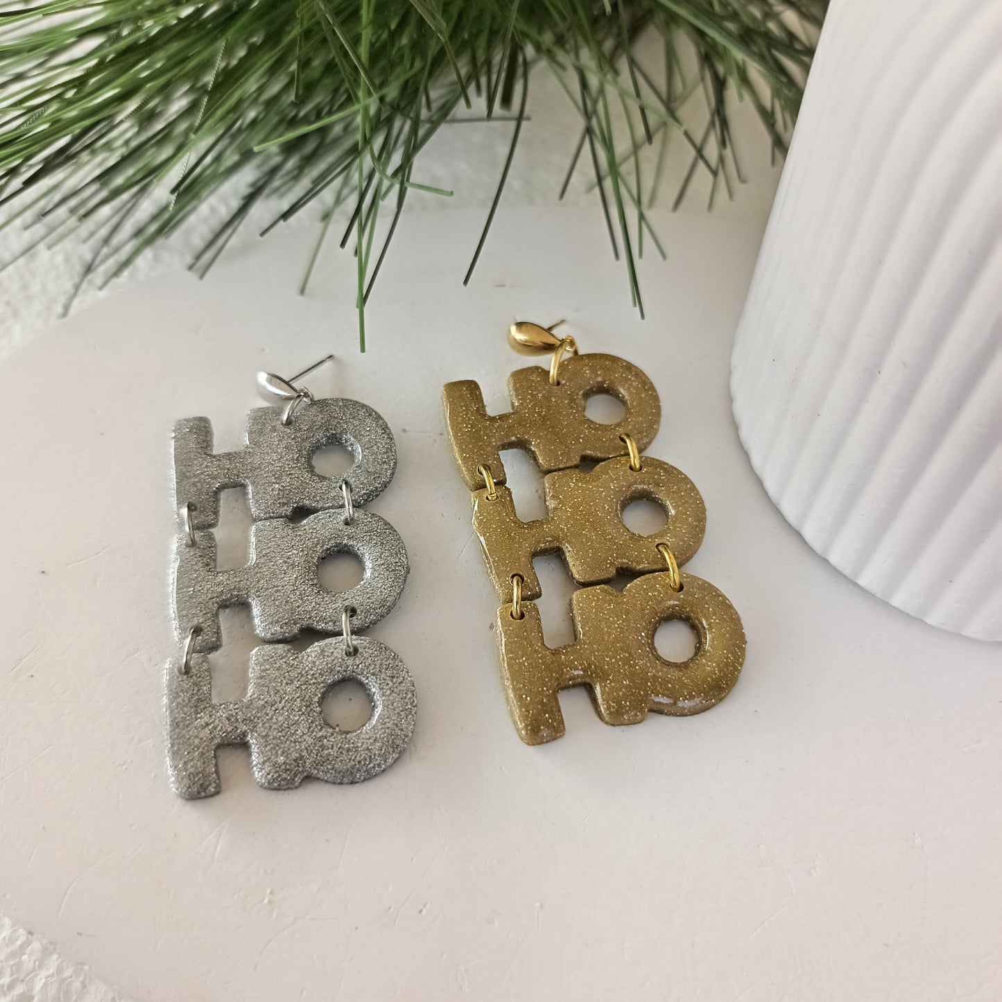 Christmas Collection - Ho Ho Ho Clay Earrings