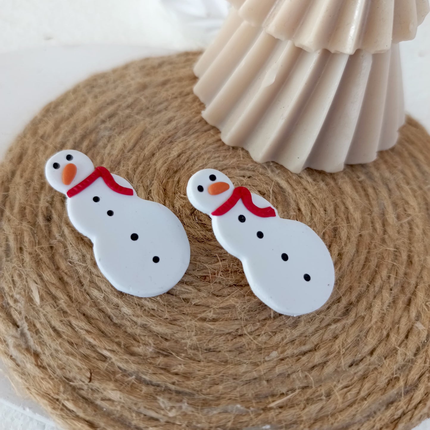 Christmas Collection - Scarfed Snowman Stud Earrings