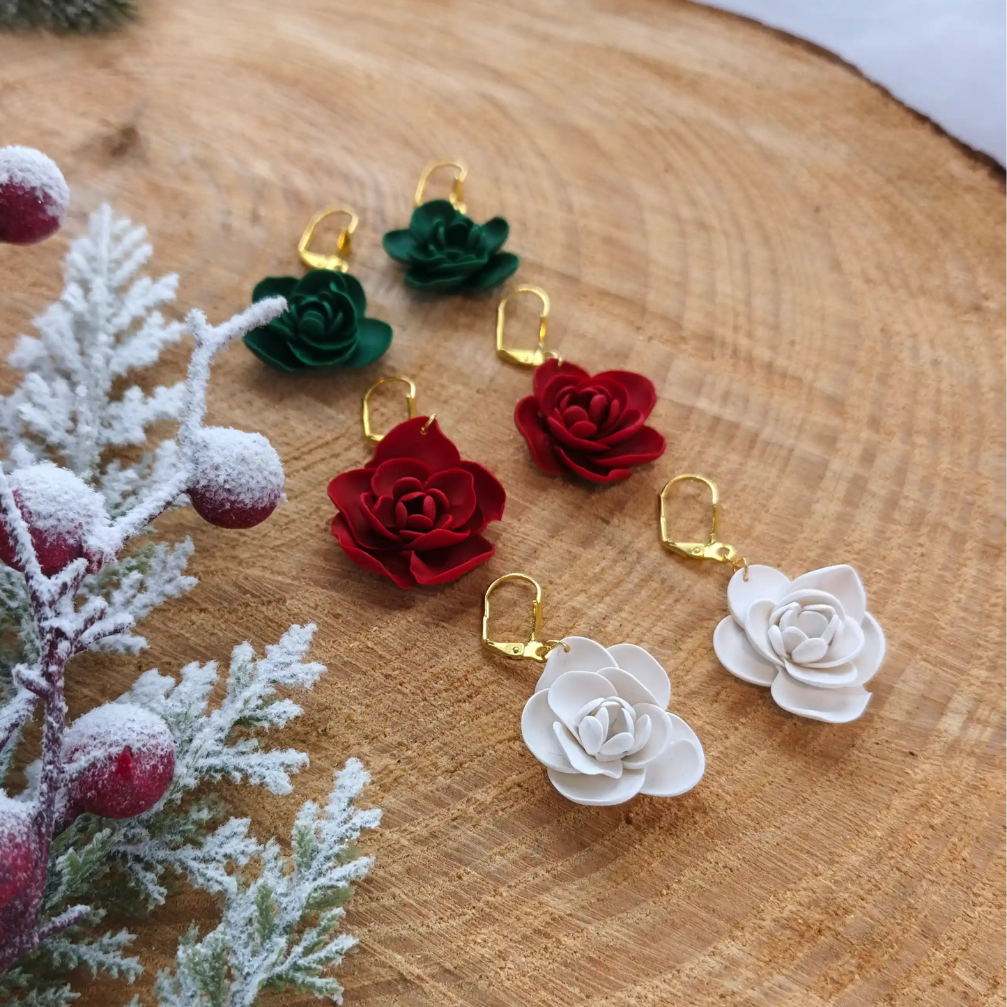 Christmas Collection - Petal Rose Earrings
