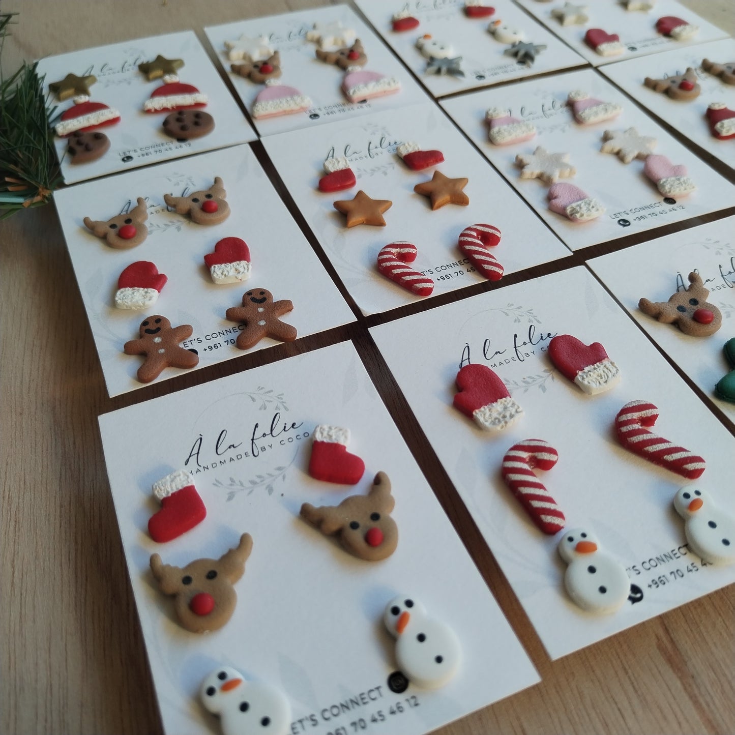 Christmas Collection - Christmas Stud Earring Set Of 3 Pack