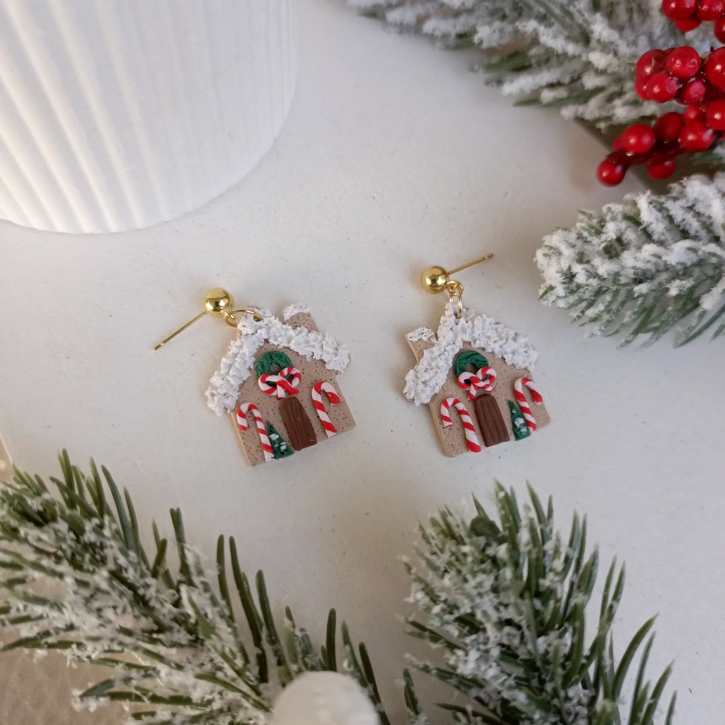 Christmas Collection - Gingerbread House Clay Earring