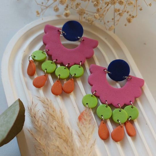 End of season sale - Carnival Fringe Earrings