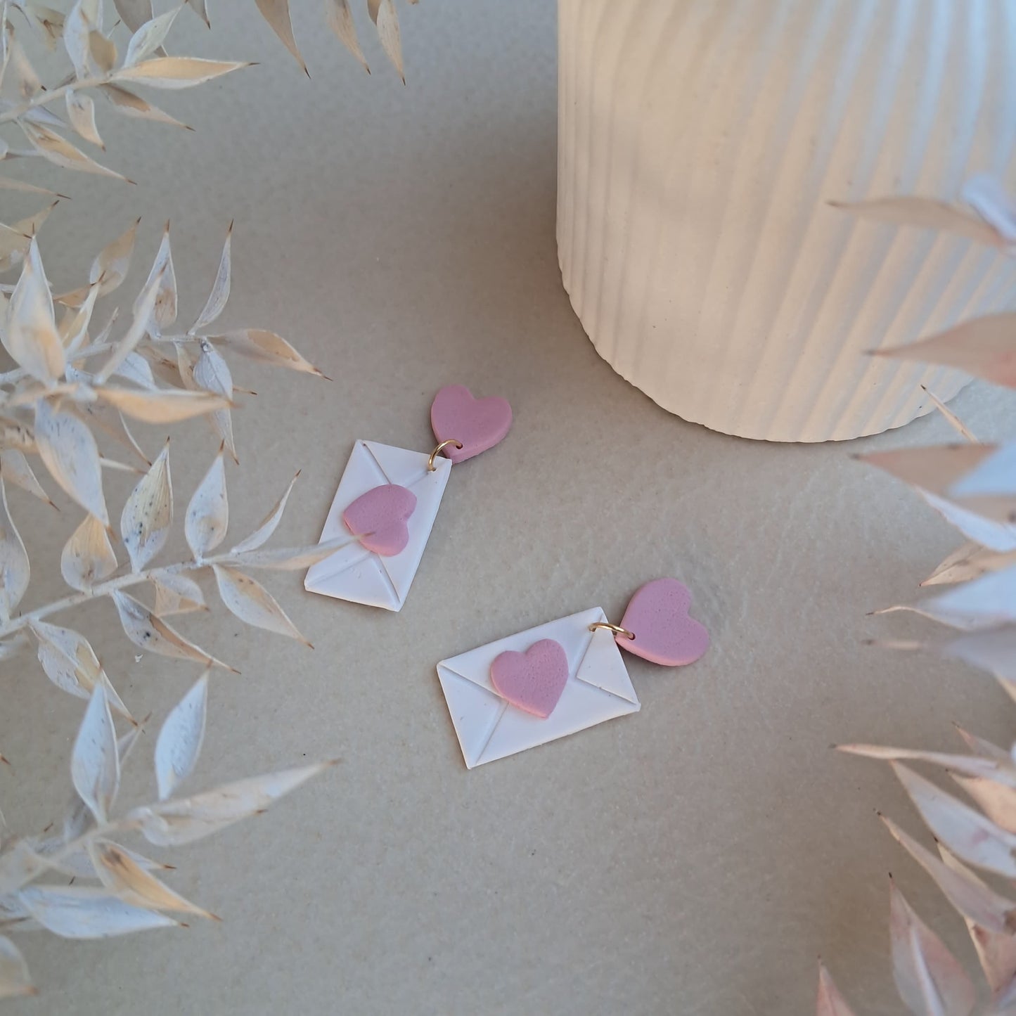 Valentine Collection : Envelope Valentine Clay Earring