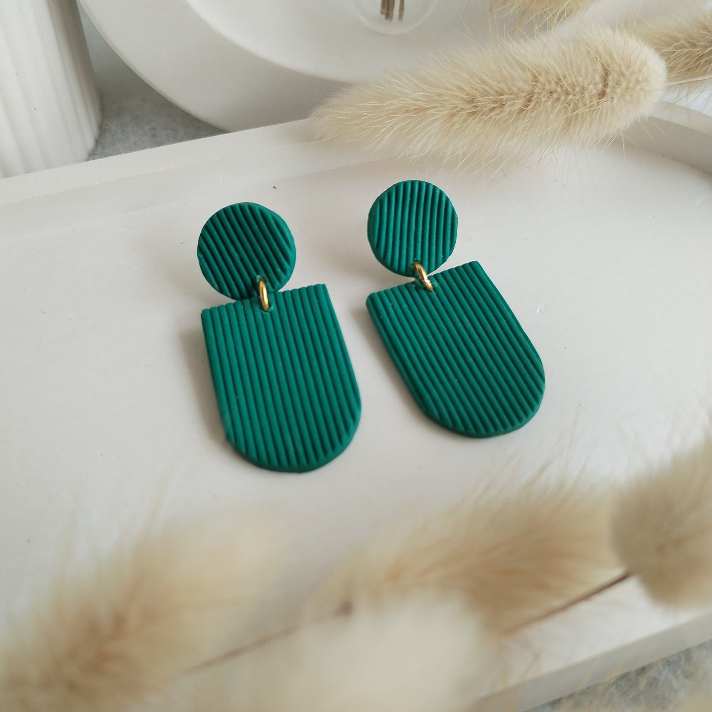 Stripped Clay Earring Statement