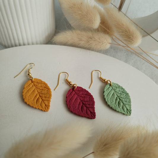 Simple Leaf Clay Earring