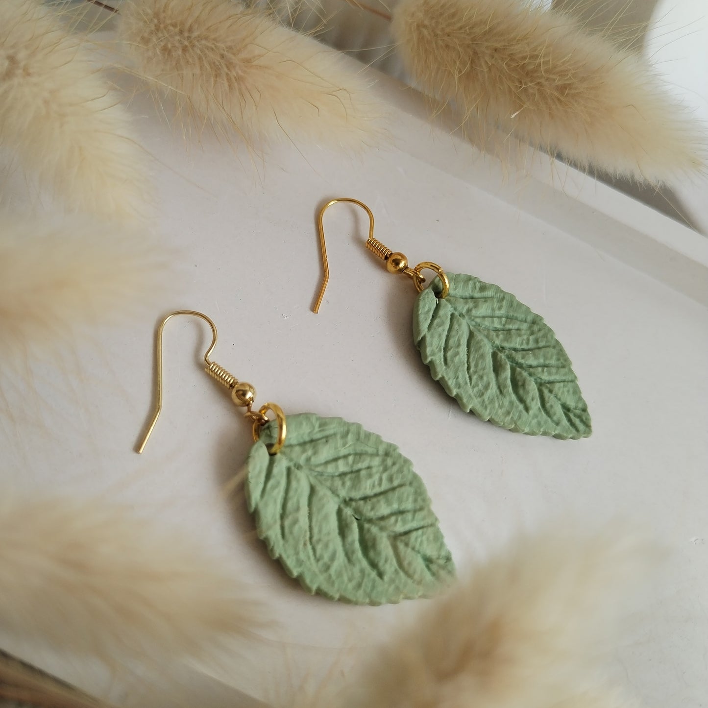 Simple Leaf Clay Earring