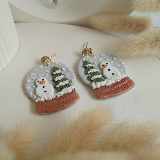 Christmas Collection - Snow Globe Clay Earring