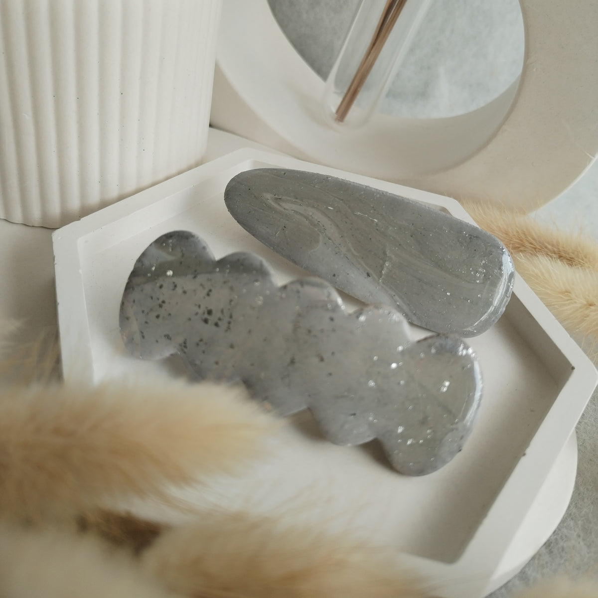 Stone. Barrettes