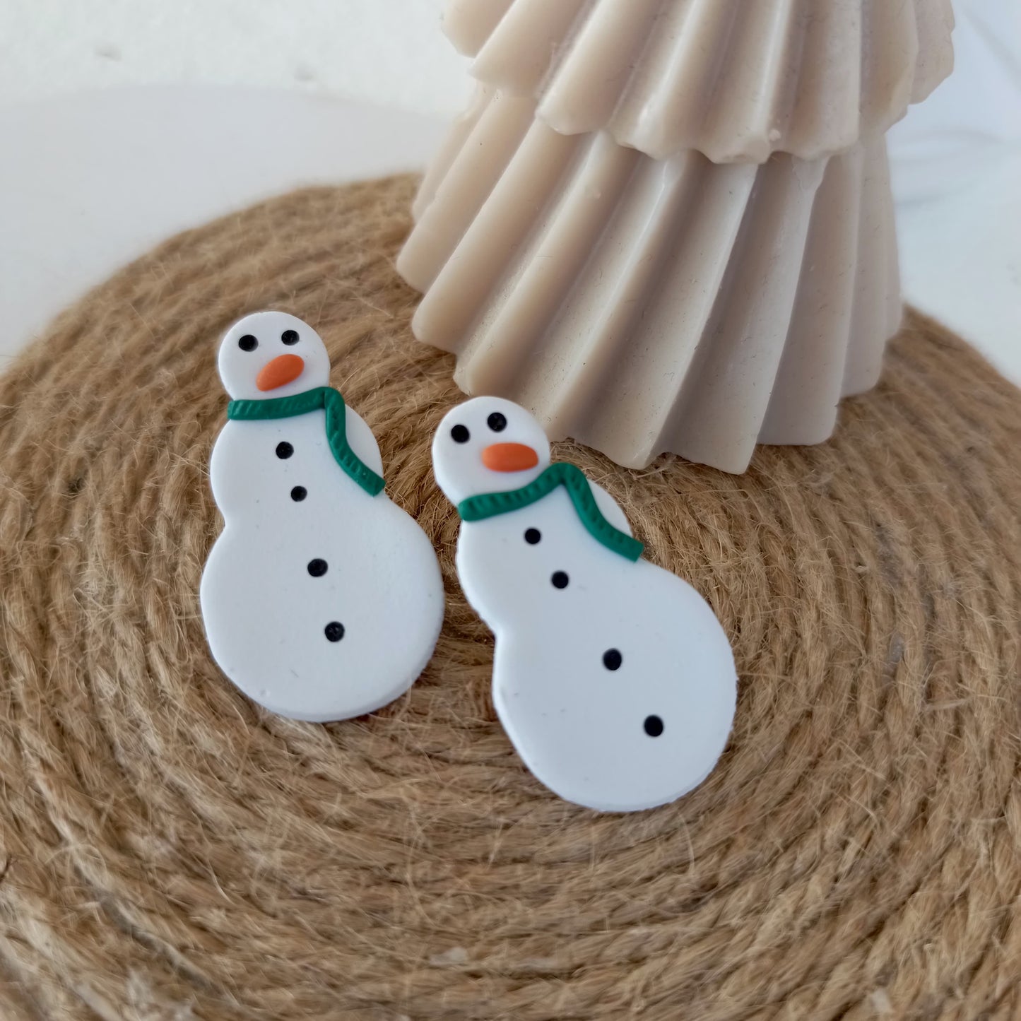 Christmas Collection - Scarfed Snowman Stud Earrings