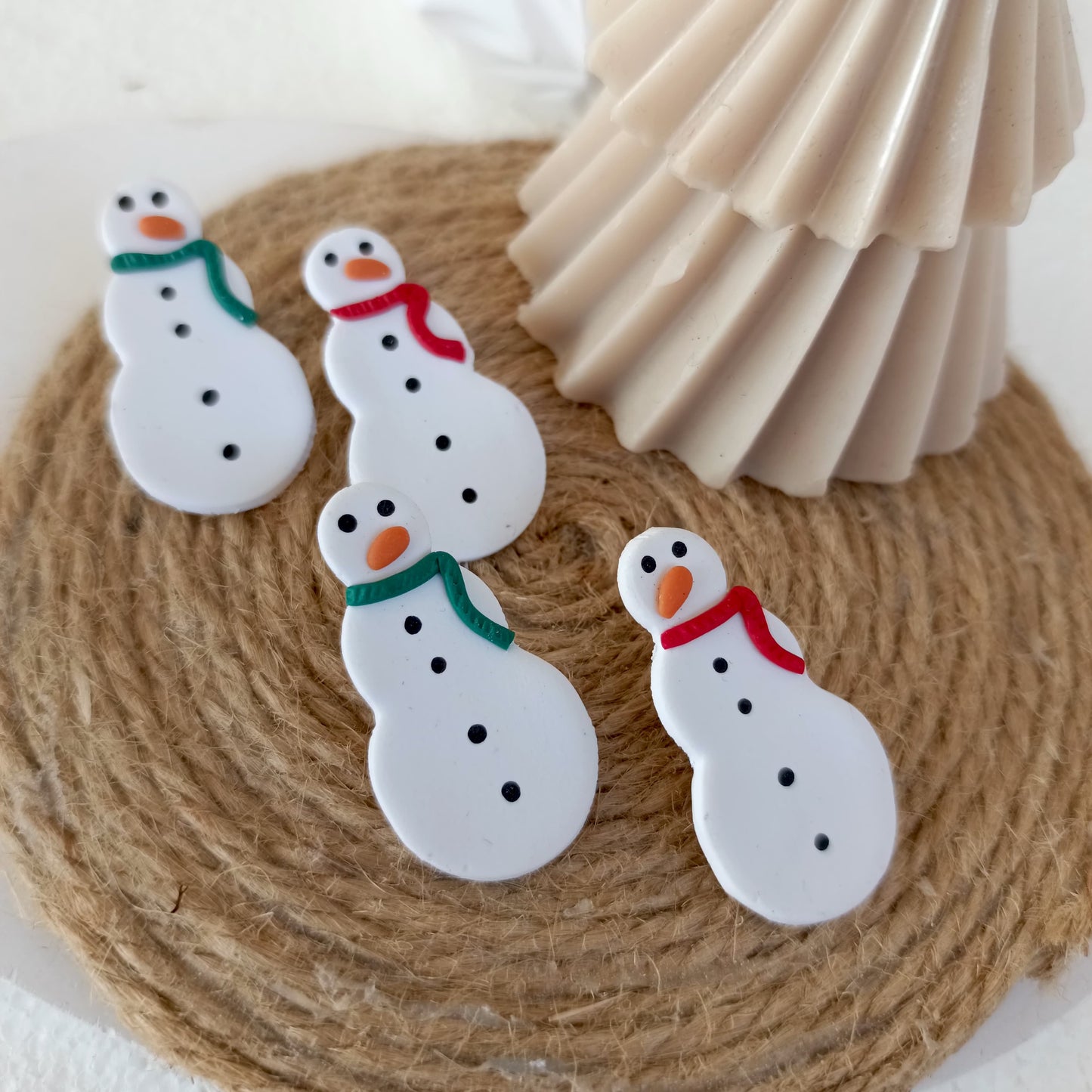 Christmas Collection - Scarfed Snowman Stud Earrings