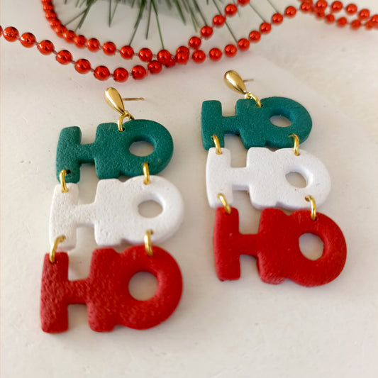 Christmas Collection - Ho Ho Ho Clay Earrings