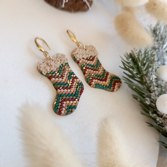 Christmas Collection - Clay Beaded Santa Socks