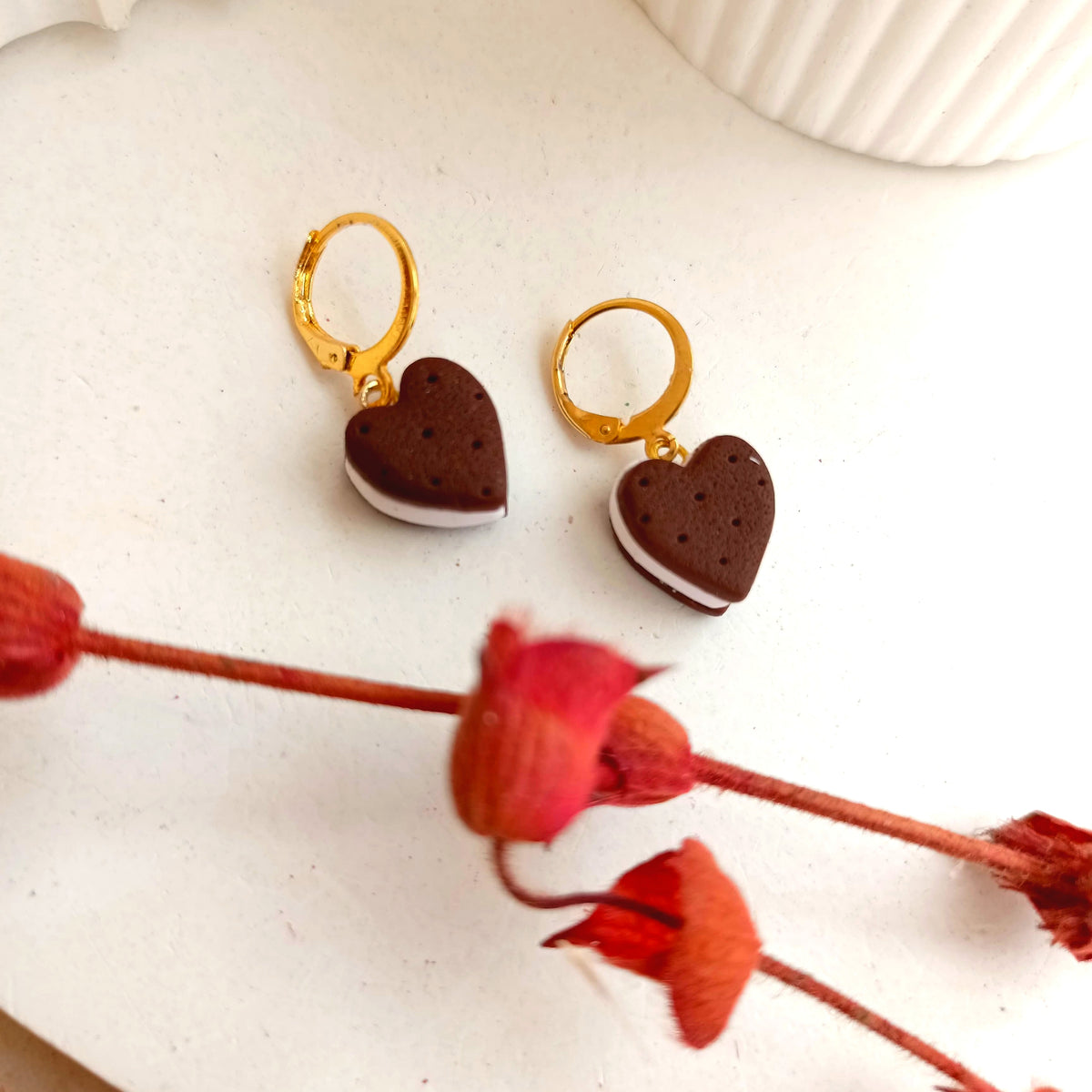 Valentine Collection - Heart Ice Cream Sandwich Earrings