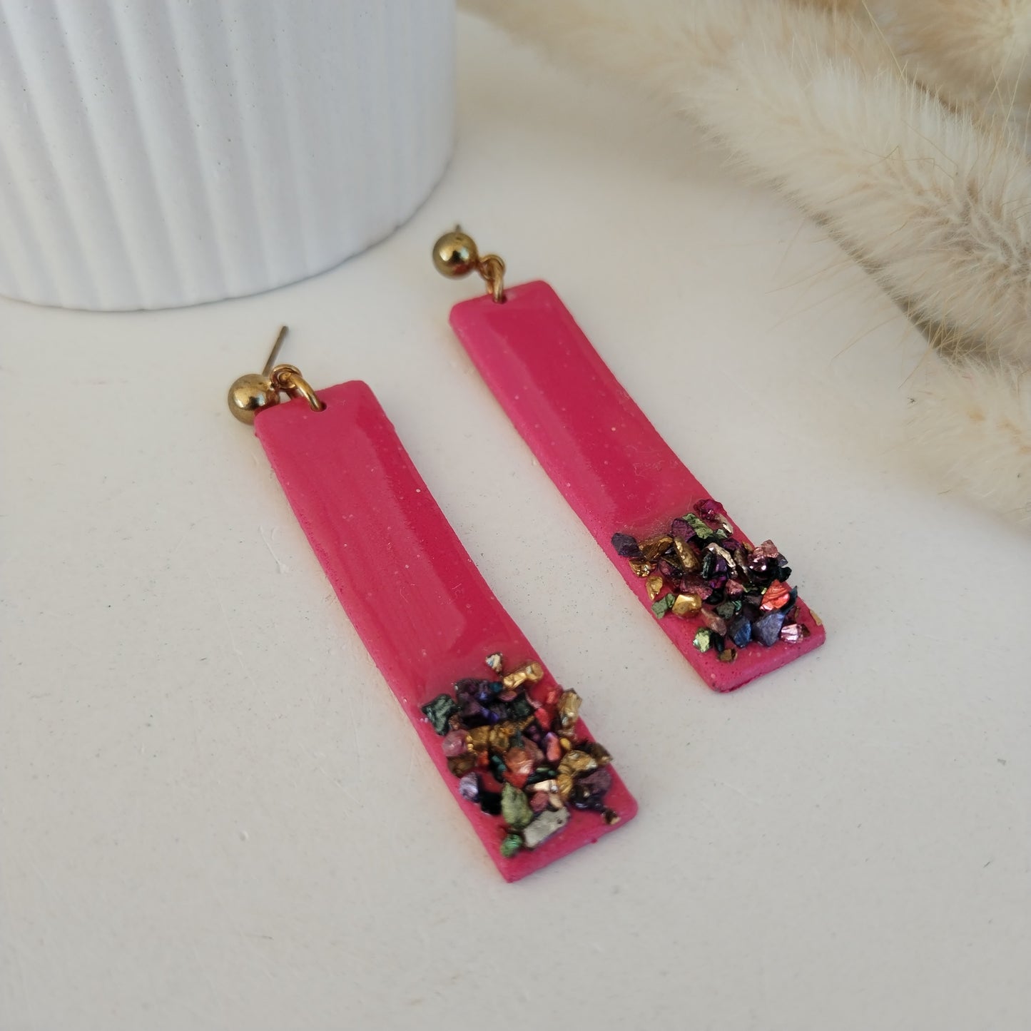 End of season sale - Stripe Stoned Earrings