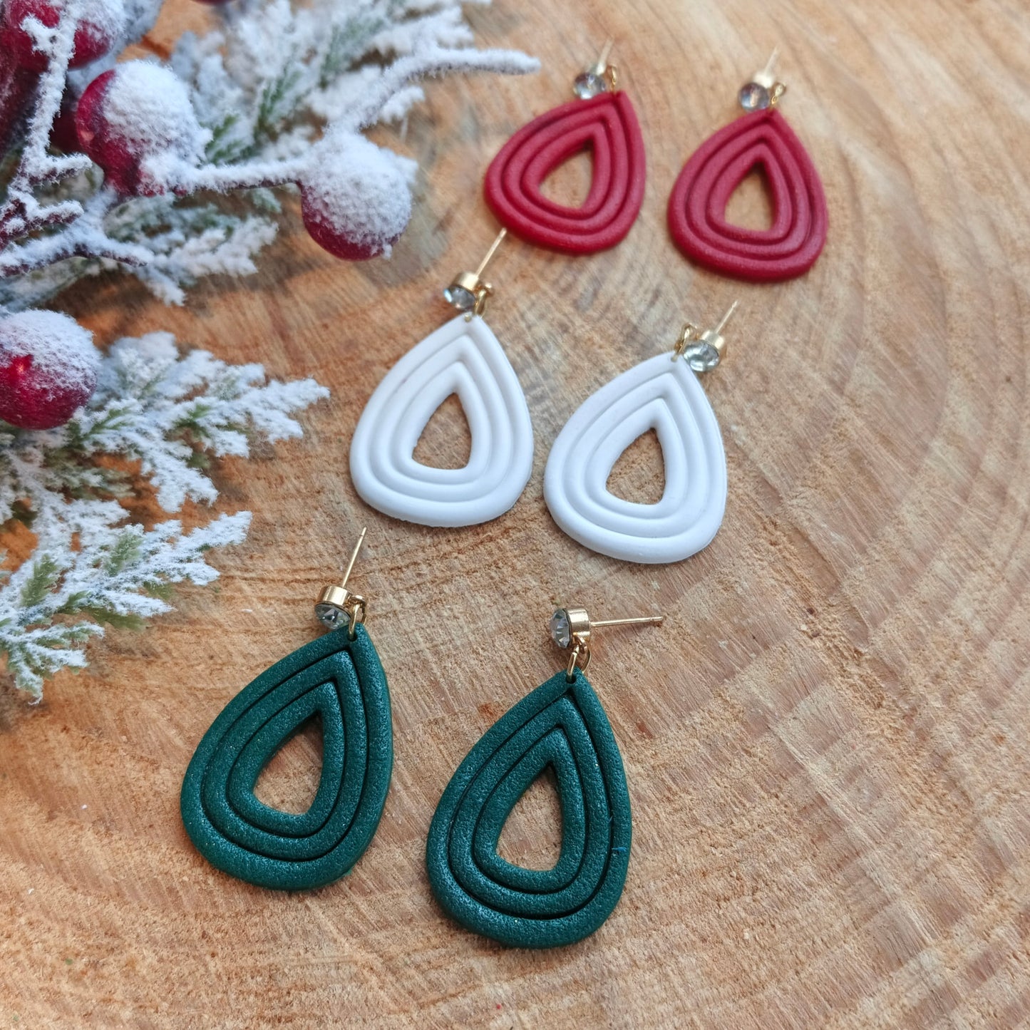 Christmas Collection - Teardrop Layered Earrings