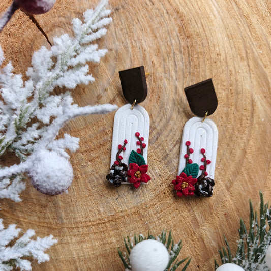 Christmas Collection - Berry & Pinecone Earrings