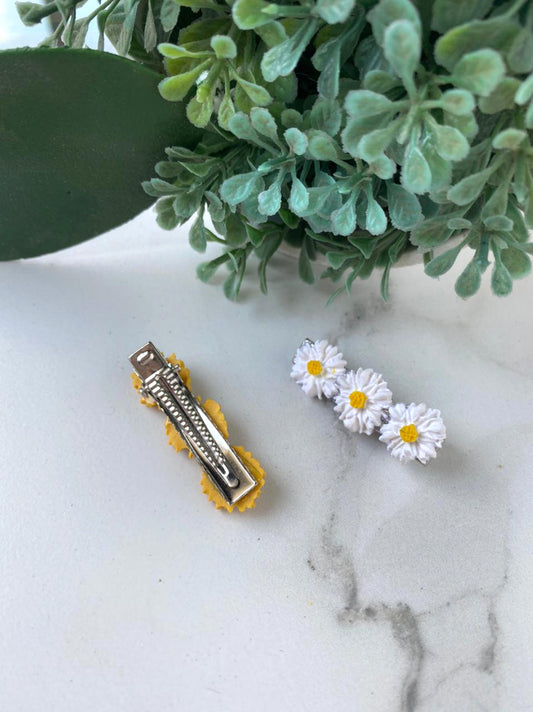 Daisy and sunflower hair clip small