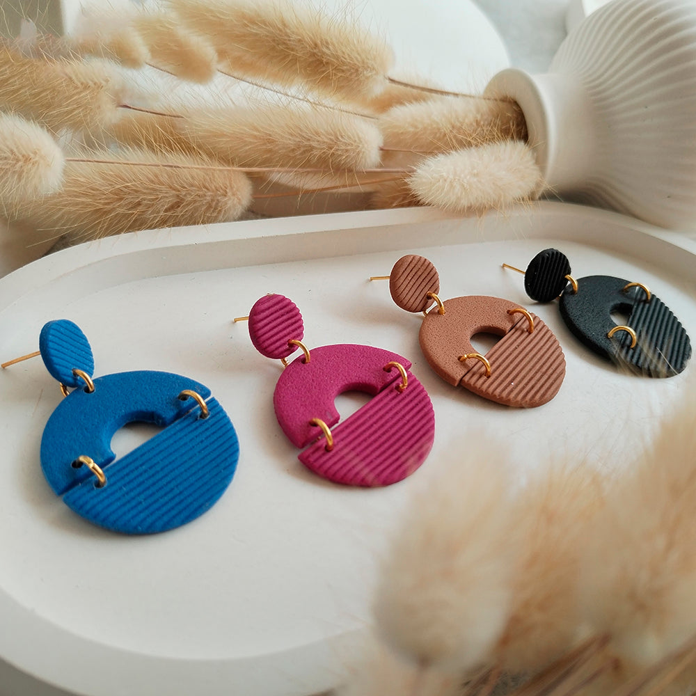 Geometric Round Earrings