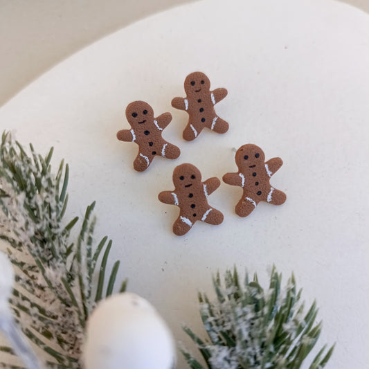 Christmas Collection - Gingerbread Man Stud Clay Earring